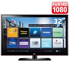 TV 32" LCD LG 32LD650 Full HD C/ Conexão à Internet*, Entradas HDMI e USB e Conversor Digital - 120Hz