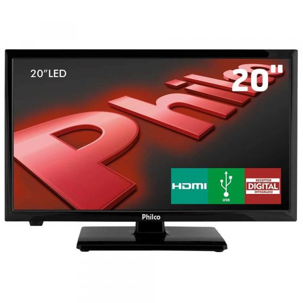 TV LED 20" HD Philco PH20U21D com Receptor Digital, Entradas HDMI e Entrada USB