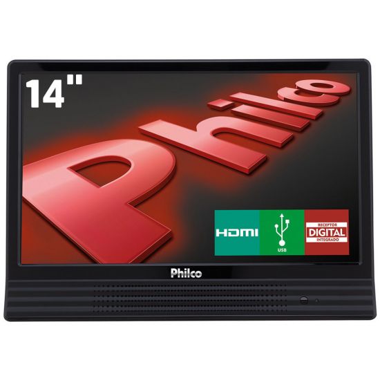 TV LED 14 Philco PH14E10D HD Conversor Digital 1 HDMI 1 USB 60Hz