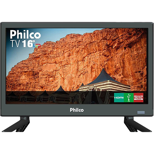 TV LED 16" Philco HD PTV16S86D com Conversor Digital 2 HDMI 1 USB 60Hz