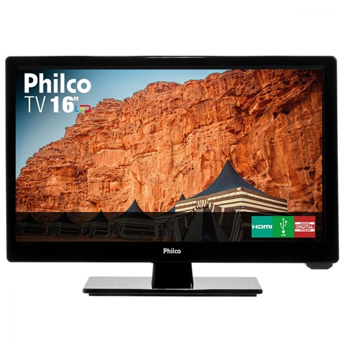 TV LED 16" Preta Philco Bivolt PH16D10D