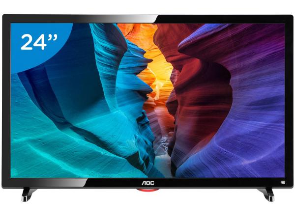 TV LED 24” AOC Full HD LE24D1461 - Conversor Integrado 2 HDMI 1 USB