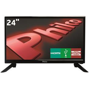TV LED 24" HD Philco PH24N91D com Conversor Digital Integrado, Som Surround, DNR, Entrada HDMI e USB