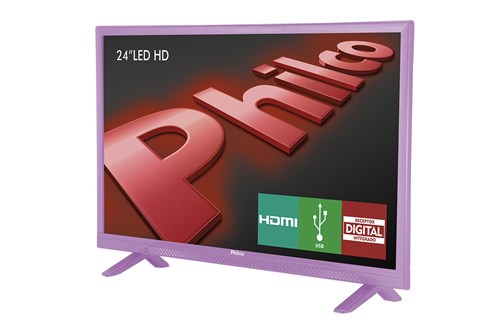 TV Led 24” PH24E30DR HDMI USB Rosa Philco - Bivolt