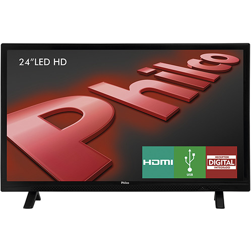 TV LED 24" Philco PH24E30 HD com Conversor Digital USB AV RF