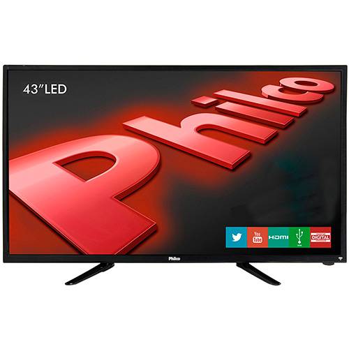 TV LED 43" Philco PH43N91DSGW Full HD com Conversor Digital e Função Smart 2 HDMI 1 USB 60Hz