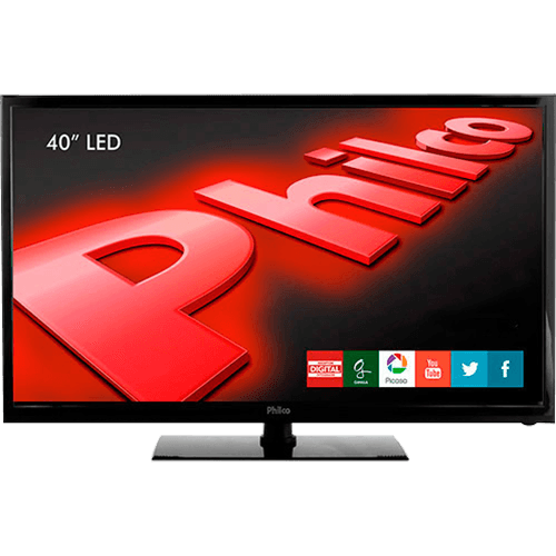 TV LED 40'' Philco PH40R86DSGW Full HD com Função Smart Conversor Digital 2 HDMI 1 USB Wi-Fi 60Hz