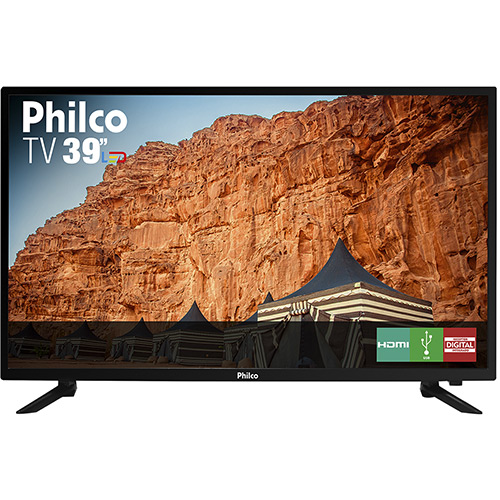 Tudo sobre 'TV LED 39" Philco HD com Conversor Digital 3 HDMI 1 USB Som Surround 60Hz - Preta'