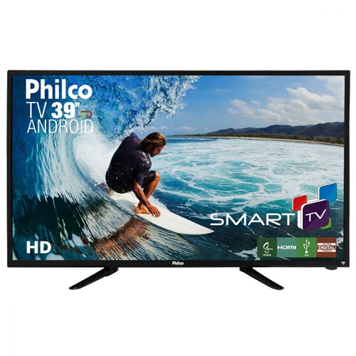 TV Led Android HD Smart 39 Preto Philco Bivolt