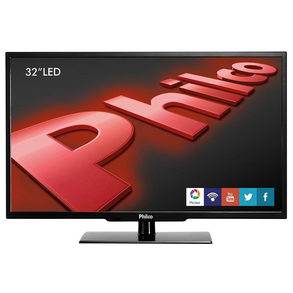 TV LED 32'' Philco PH32U20DSGW HD com Função Smart Conversor Digital 3 HDMI 1 USB Wi-Fi 60Hz