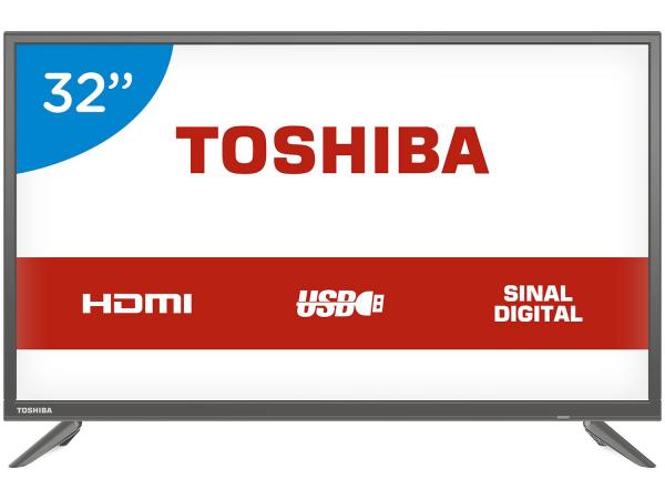 TV LED 32” Toshiba L1700 Conversor Digital - 2 HDMI 1 USB