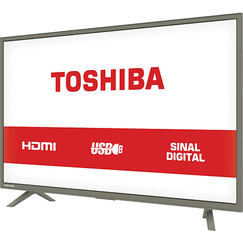 TV LED 32" Toshiba 32L1800 HD com Conversor Digital 3 HDMI 1 USB 60Hz - Grafite