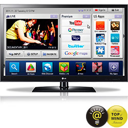 TV LG 32" LED Smart TV Full HD, 3 Entradas HDMI, USB, DLNA, 120Hz, 32LV3700