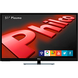 TV Plasma 51'' Philco PH51U20PSGW HD com Função Smart Conversor Digital 3 HDMI 1 USB Wi-Fi 60Hz