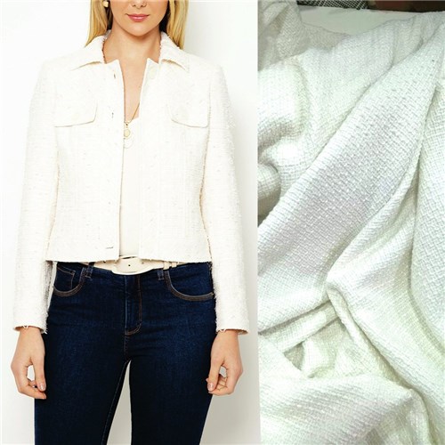 Tweed Lã Off White Chanel (3)