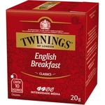 Twinings of London chá preto English Breakfast caixa com 10 sachês