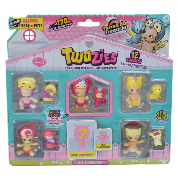 Twozies Blister Kit com 12 Personagens - Série 3 - Molly e Trolly - DTC