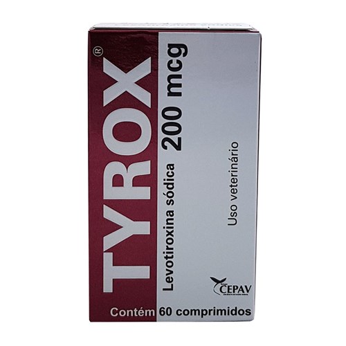 Tyrox 200mcg 60 Comprimidos Cepav Cães Levotiroxina