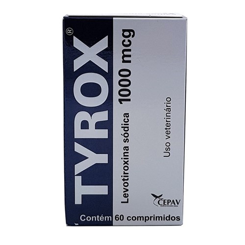 Tyrox 1000mcg 60 Comprimidos Cepav Cães Levotiroxina