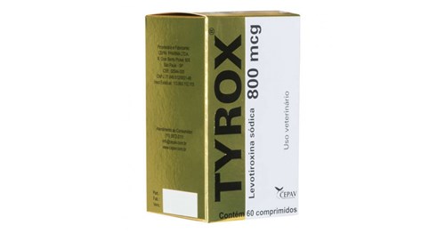 Tyrox 800mcg 60 Comp Cepav Repositor Hormonal Cães