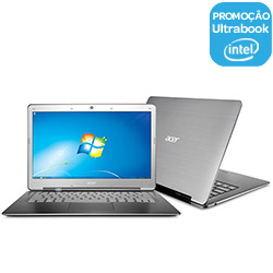 Ultrabook Acer S3-951-6636 com Intel Core I3 4GB 240GB SSD LED 13,3'' Windows 7 Home Basic