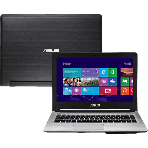 Ultrabook Asus S46CA Intel Core I7 6GB 1TB 24GB SSD Tela LED 14" Windows 8 - Preto