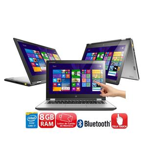 Ultrabook 2 em 1 Touch Lenovo Yoga 2 com Intel® Core™ I7-4500U, 8GB, 500GB, 16GB SSD, Leitor de Cartões, Micro HDMI, Bluetooth, LED 13.3", Window