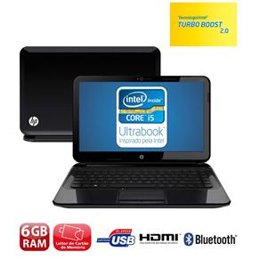 Ultrabook HP Pavilion 14-B090BR com Intel® Core™ I5-3317U, 6GB, 32GB SSD, 750GB, Leitor de Cartões, HDMI, Wireless, Bluetooth, LED 14" e Windows - Ul