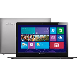 Ultrabook Lenovo S400-631263P com Intel Core I5 4GB 500GB + 32GB SSD LED HD 14" Prata Windows 8