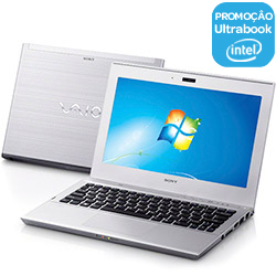 Ultrabook Sony VAIO SVT13115FBS com Intel Core I5 4GB 320GB + 32GB SSD LED 13,3" Windows 7 Home Premium
