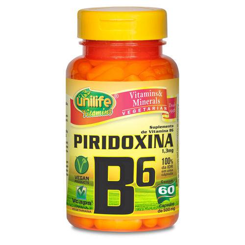 Unilife Vitamina B6 Piridoxina 500mg 60 Caps