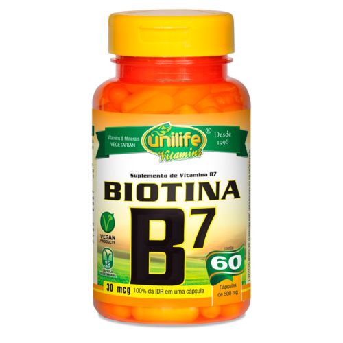 Unilife Vitamina B7 Biotina 500mg 60 Caps