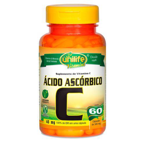 Unilife Vitamina C Acido Ascorbico 60 Caps