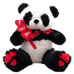 Urso de Pelúcia Panda Gigante 3 Corações I Love You