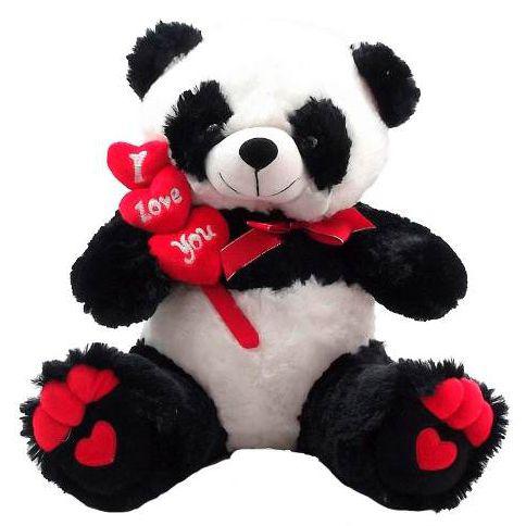 Urso de Pelúcia Panda I Love You 3 Corações - Fizzy