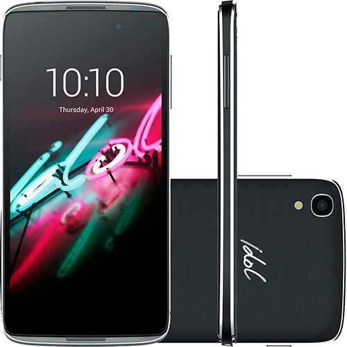 USADO: Smartphone Alcatel Idol3 Dual Chip Android 5.1 Tela 4,7" LCD IPS 16GB 4G Câmera 13MP - Cinza