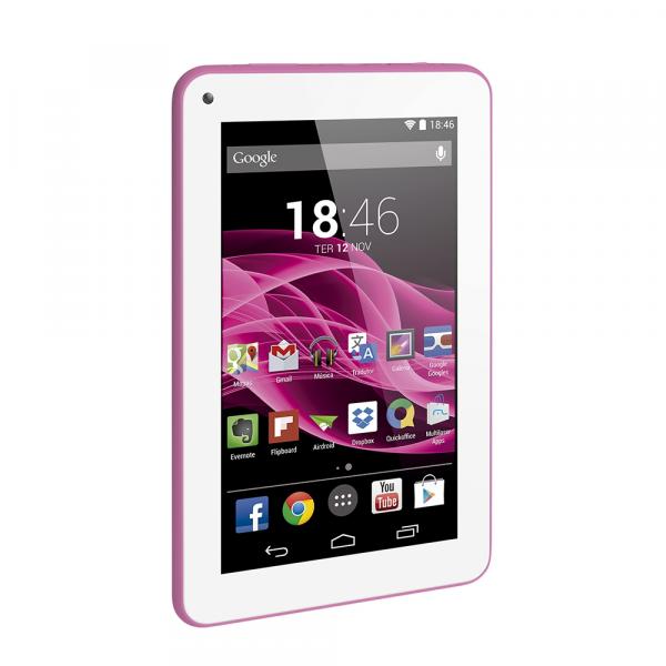 USADO: Tablet Multilaser M7s Nb186 Rosa Quad Core Android 4.4 Tela 7
