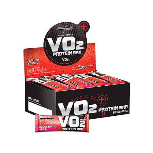 V02 Protein Bar 12 Unidades Frutas Vermelhas-Iogurt Integralmedica 30g (Barra)