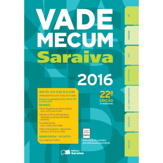 Vade Mecum 2016 - Saraiva - 22 Ed
