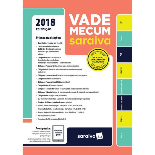 Vade Mecum 2018 - Saraiva - 26 Ed
