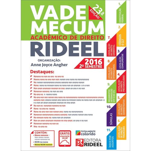 Vade Mecum Academico de Direito - Rideel - 23 Ed