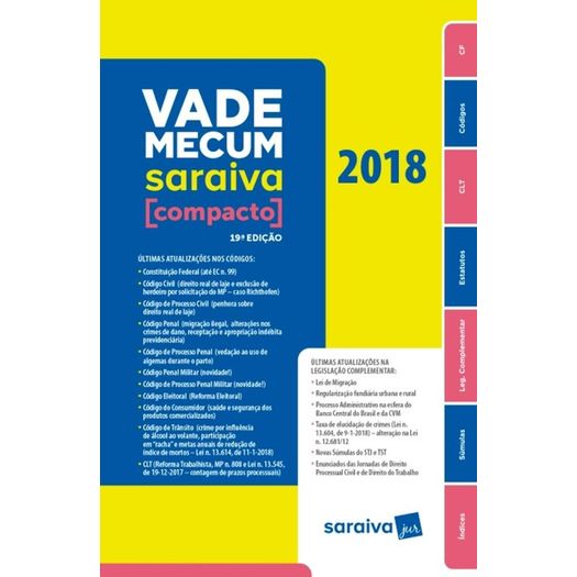 Vade Mecum Compacto 2018 - Espiral - Saraiva - 19 Ed