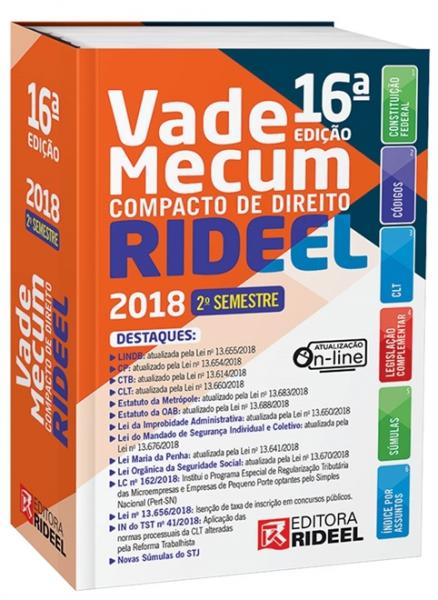 Vade Mecum Compacto de Direito Rideel - 16ª Edição (2018)