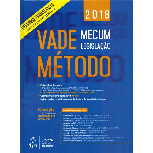Vade Mecum Metodo - Legislacao - 08ed/18