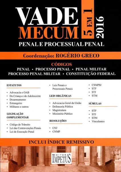 Vade Mecum Penal e Processual Penal - 7ª Ed. 2016 - Impetus