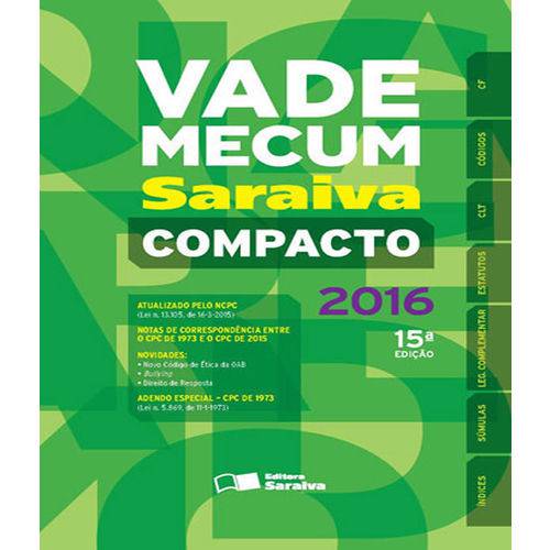 Vade Mecum Saraiva Compacto - 2016 - 15 Ed