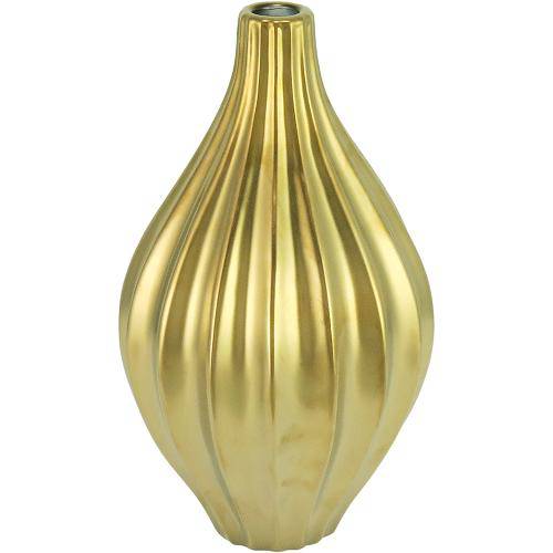 Vaso 24cm Ceramica Dourado