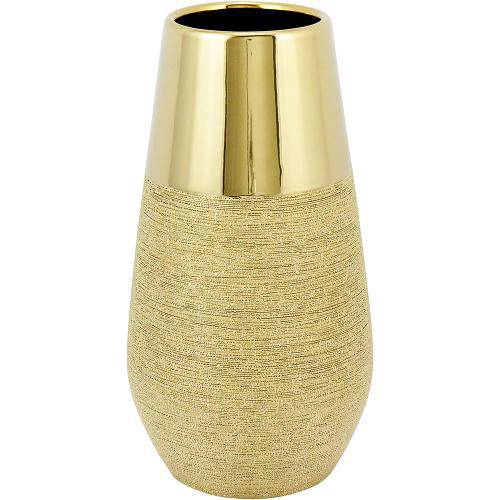 Vaso 36cm Ceramica Dourado
