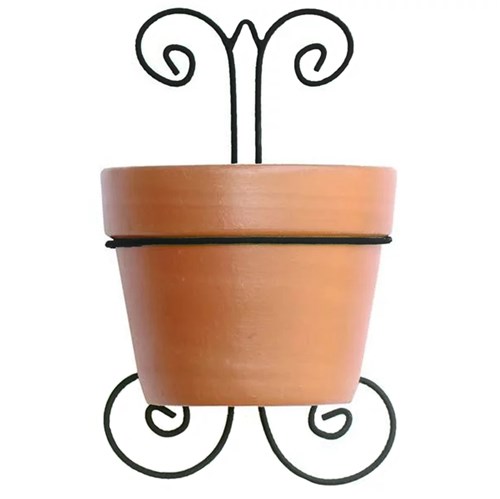 Vaso Cerâmica com Suporte Terracota Grande