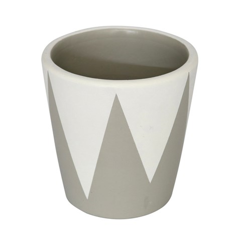 Tudo sobre 'Vaso Cerâmica Cone Nordic Branco e Cinza Pequeno'